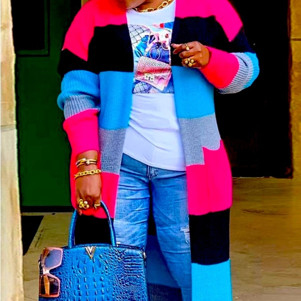 Long Stylish Cardigan with stretch